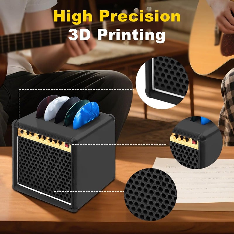 KCMOSGI Guitar Picks Holder Box, Amp Pick Holder with 5 Guitar Picks, Guitar Pick Box for Guitar, Bass, Ukulele - Image 3